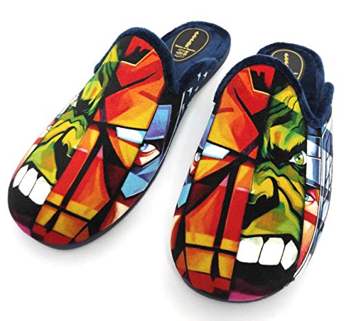 Alcalde - Zapatillas Casa Homre y Cadette Vengadores | Chanclas Vengadores Confortables (Marino, 44)