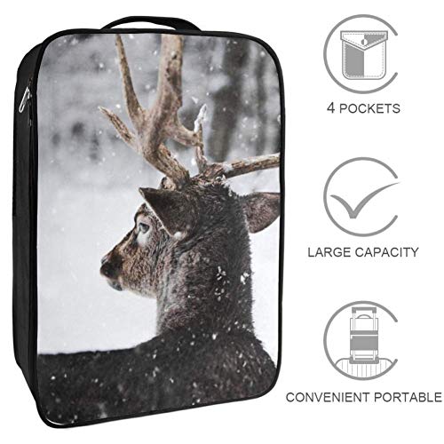 Alce Bolsa de Zapatos de Almacenamiento Bolsa Grande portátil a Prueba de Agua para Mujeres y Hombres, Viajes, Gimnasio o Uso Diario 23x31x16 cm