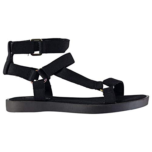 Aldo Mujer Proresien Sandalias Bajas De Verano con Correa Cierre Tactíl En El Tobillo Negro 40 EU