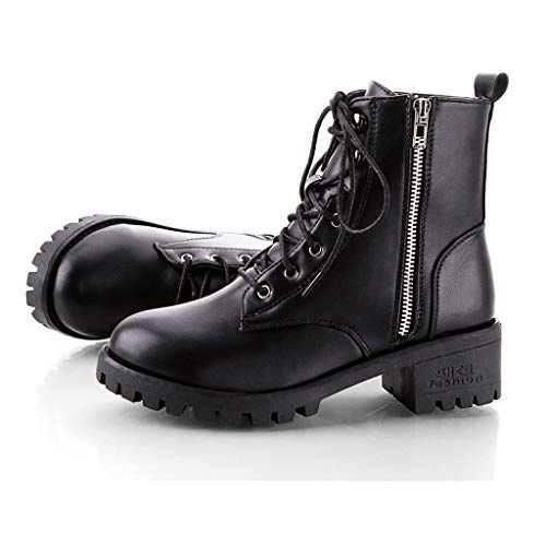 Alecony Botas Militares para Mujer Moda Invierno Zapatos Antideslizante Impermeable Lace-Up Boots Botines Botas de Nieve para Mujer