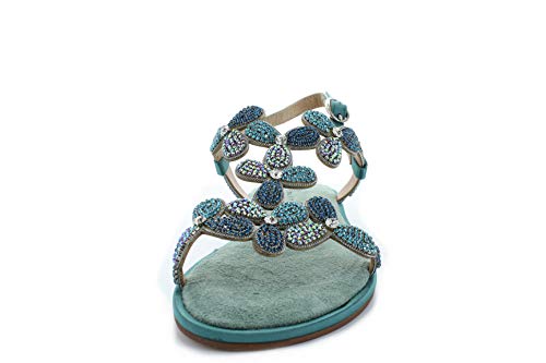Alma en Pena Sandalias con correa para mujer V20970 de ante satinado turquesa (Mint), color Turquesa, talla 36 EU