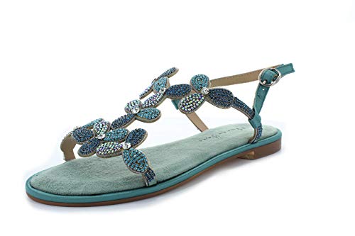 Alma en Pena Sandalias con correa para mujer V20970 de ante satinado turquesa (Mint), color Turquesa, talla 36 EU