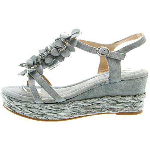 Alma en Pena V19541 - Sandalias de cuña (talla 40), color azul