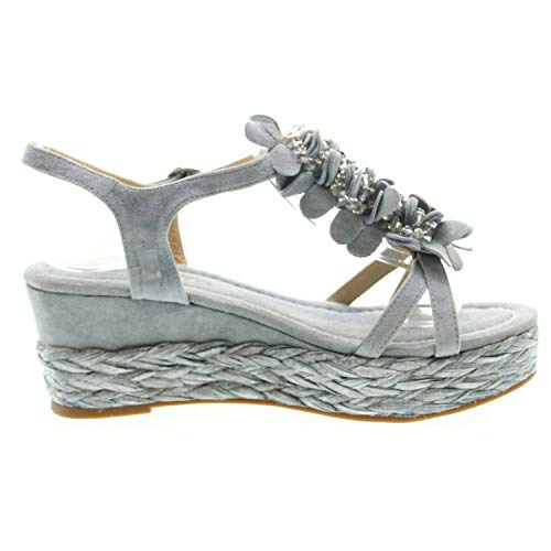 Alma en Pena V19541 - Sandalias de cuña (talla 40), color azul