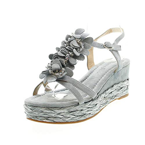 Alma en Pena V19541 - Sandalias de cuña (talla 40), color azul