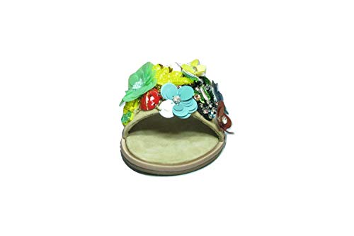 Alma en Pena V20939 - Chanclas de mujer con lentejuelas, piel de velour, color beige, color Multicolor, talla 39 EU