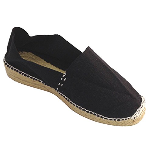 Alpargata de Esparto con cuña Baja Made in Spain en Negro Talla 39