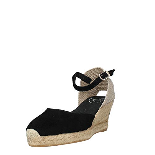 Alpargata para Mujer en Ante - Lloret-5 Negro, 39 EU