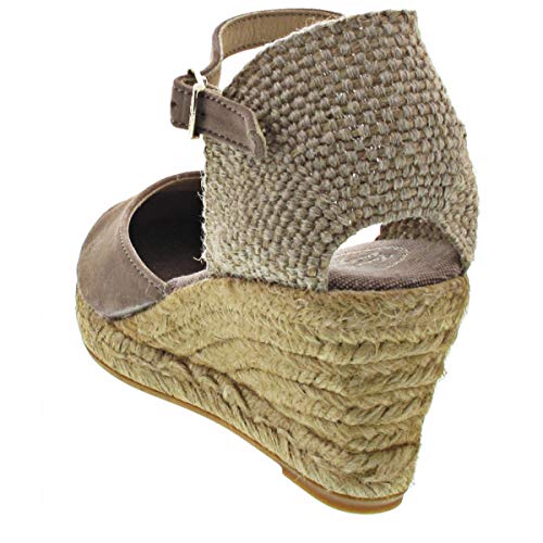 Alpargata para Mujer en Ante - Lloret-5 Taupe, 38 EU