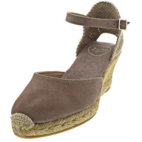 Alpargata para Mujer en Ante - Lloret-5 Taupe, 39 EU
