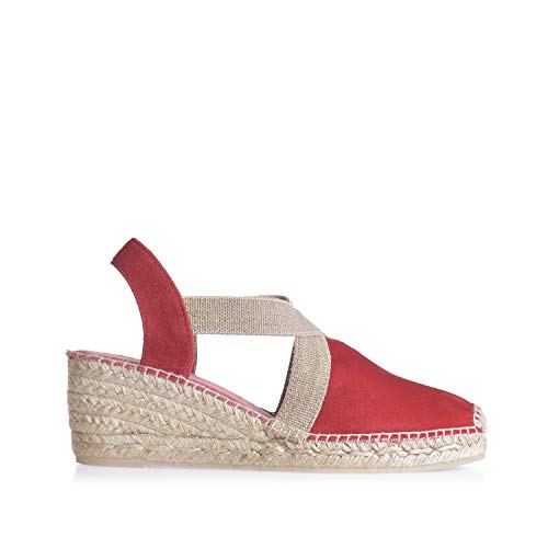 Alpargata para Mujer en Ante - Tona Rojo, 37 EU