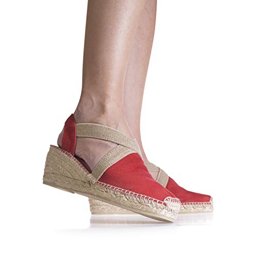 Alpargata para Mujer en Ante - Tona Rojo, 37 EU