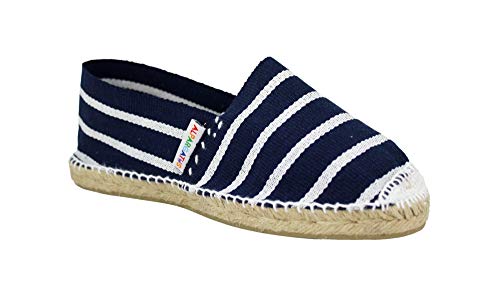 Alpargata Plana Rayas 48 Marino Blanco (Talla 38)