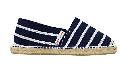 Alpargata Plana Rayas 48 Marino Blanco (Talla 38)