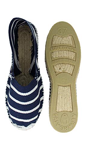 Alpargata Plana Rayas 48 Marino Blanco (Talla 38)