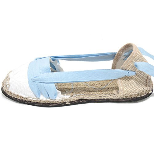 Alpargatas Tradicionales Planas Suela de Goma Diseño Tres Vetas o Tabernero Color Azul Claro - Azul Claro, 31, Goma