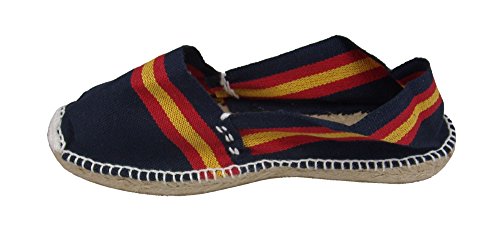 Alpargatus - Alpargata Plana Rayas con Bandera España, Mujer, Azul Marino, 42 EU