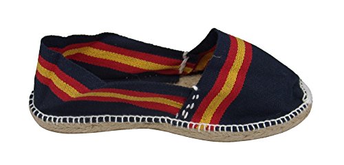 Alpargatus - Alpargata Plana Rayas con Bandera España, Mujer, Azul Marino, 42 EU