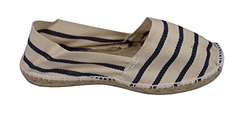 Alpargatus - Alpargata Plana Rayas Marino Crudo - Talla - 39, Mujer