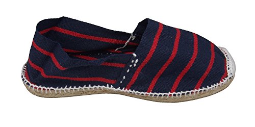 Alpargatus - Alpargata Plana Rayas, Mujer, Azul Marino Rojo, 43 EU