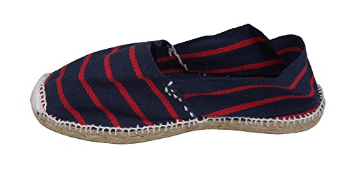 Alpargatus - Alpargata Plana Rayas, Mujer, Azul Marino Rojo, 43 EU