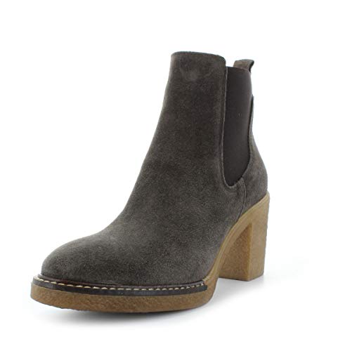 ALPE 4517 - Botines de mujer con tacón alto en bloque de ante gris, color Gris, talla 40 EU