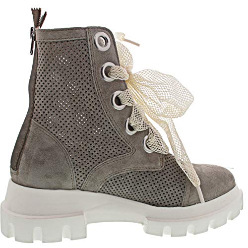 ALPE 4628 - Bota Estilo Militar con Cordones Y Cremallera Interior para Mujer Color: Mostaza Talla: 37