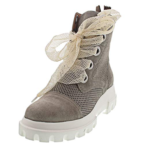 ALPE 4628 - Bota Estilo Militar con Cordones Y Cremallera Interior para Mujer Color: Mostaza Talla: 37