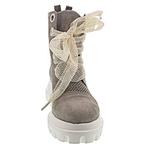 ALPE 4628 - Bota Estilo Militar con Cordones Y Cremallera Interior para Mujer Color: Mostaza Talla: 37