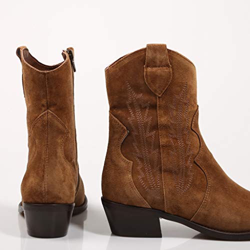 Alpe, Botas Camperas Marrones de Piel para Mujer, 38