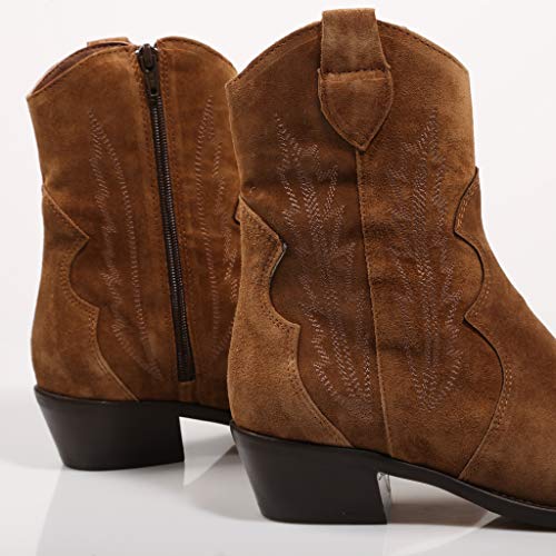 Alpe, Botas Camperas Marrones de Piel para Mujer, 38