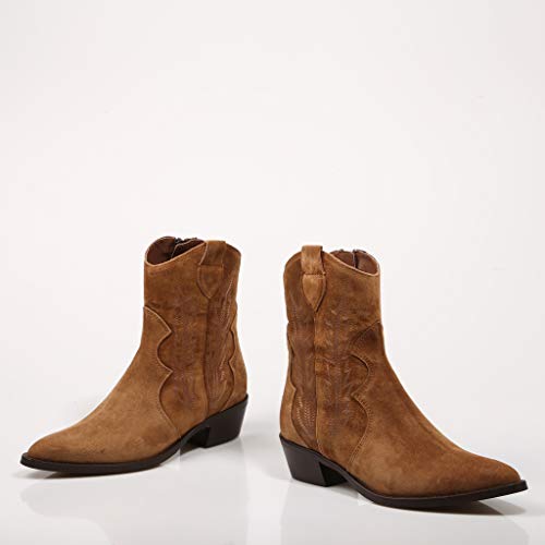 Alpe, Botas Camperas Marrones de Piel para Mujer, 38