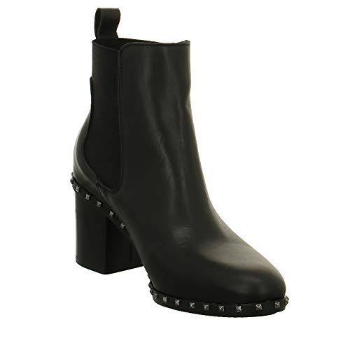Alpe, Botines Negros de Piel con Tachuelas para Mujer, 37