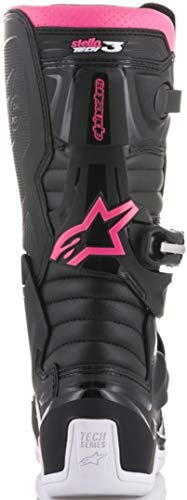 Alpinestars Stella Tech 3 - Botas de Motocross para Mujer (Talla 39), Color Negro