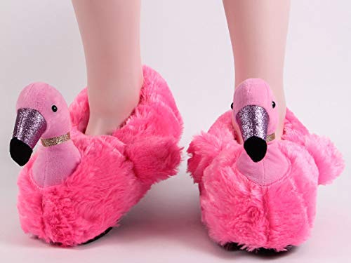 Alsino Zapatillas de Casa | Flamenco | Talla única | 40-42 | Suaves | Calentitas | Antideslizantes | Peluche | para Mujeres y Niñas, Fucsia, 40-42