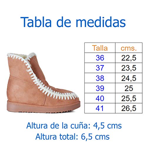 ALTAMODA Botas Australianas para Mujer Calientes Cuña Interior y Forrada con Pelo Rosa (40)