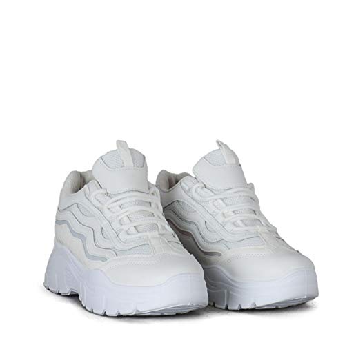 Altamoda Zapatillas Deportivas Plataforma para Mujer Blancas (39)