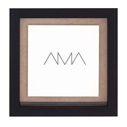 AMA Nuevo - Marco para vinilos, para Discos Individuales, Dobles o triples, Madera de Haya, Negro