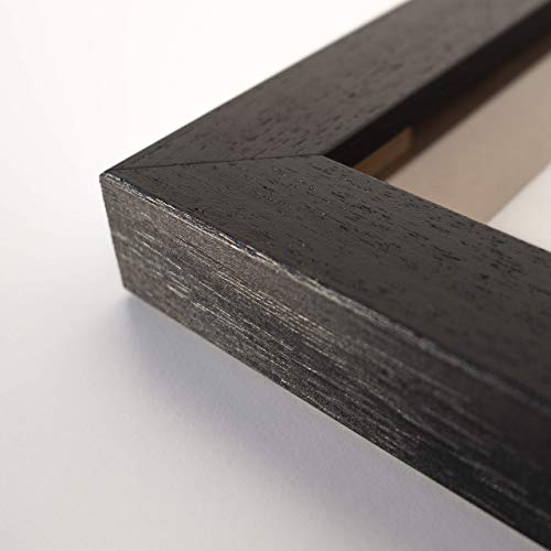 AMA Nuevo - Marco para vinilos, para Discos Individuales, Dobles o triples, Madera de Haya, Negro