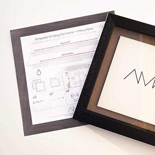 AMA Nuevo - Marco para vinilos, para Discos Individuales, Dobles o triples, Madera de Haya, Negro