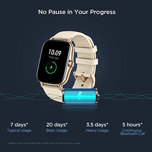 Amazfit GTS 2 Smartwatch Reloj de Pulsera Inteligente con Llamada Bluetooth 90 Modos Deportivos Monitor de saturación de oxígeno Sangre y de Frecuencia Cardíaca Almacenamiento de música de 3 GB Oro