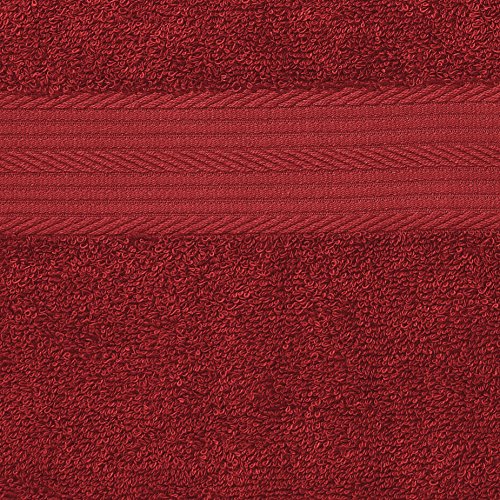 Amazon Basics AB Fade Resitant, 100% Algodón, Rojo, 2 baño + 2 manos