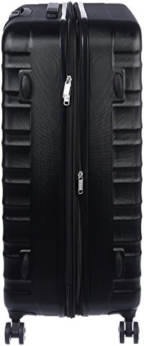 Amazon Basics - Maleta de viaje rígidaa giratoria - 78 cm, grande, Negro
