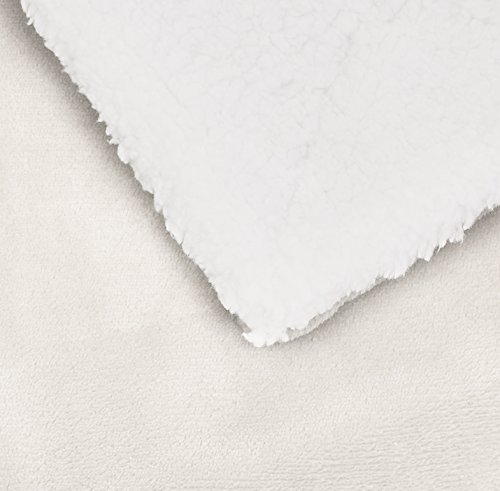 Amazon Basics – Manta de tela sherpa y microvisón, 150 x 200 cm, Beis