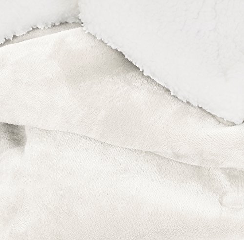 Amazon Basics – Manta de tela sherpa y microvisón, 150 x 200 cm, Beis