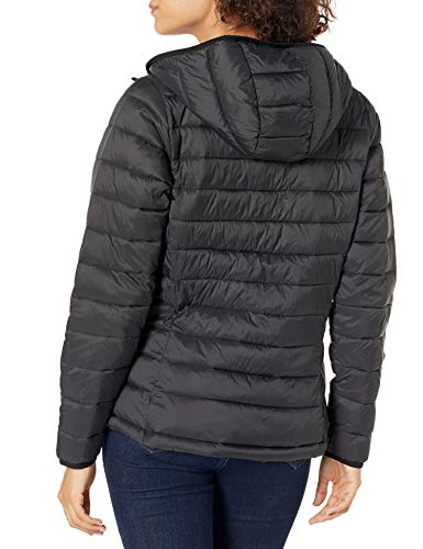 Amazon Essentials - Chaqueta acolchada con capucha para mujer, plegable, ligera y resistente al agua, Negro (black), US M (EU M - L)