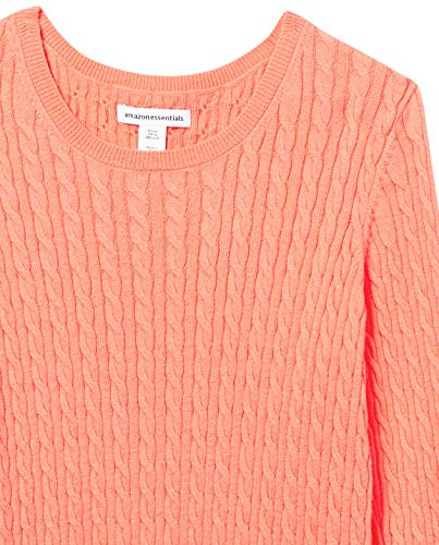 Amazon Essentials Lightweight Cable Crewneck Sweater Pullover-Sweaters, Coral, XL