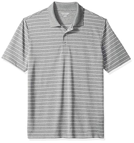 Amazon Essentials – Polo de golf de corte recto y secado rápido para hombre, Gris (Medium Gray Heather), US XL (EU XL - XXL)