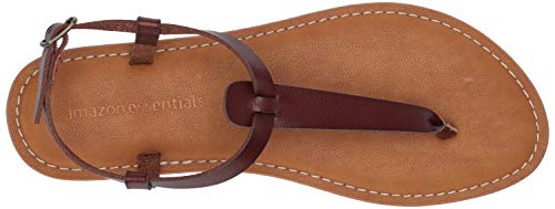 Amazon Essentials – Sandalia de dedo informal con correa de tobillo para mujer , Marrón (brown), 40