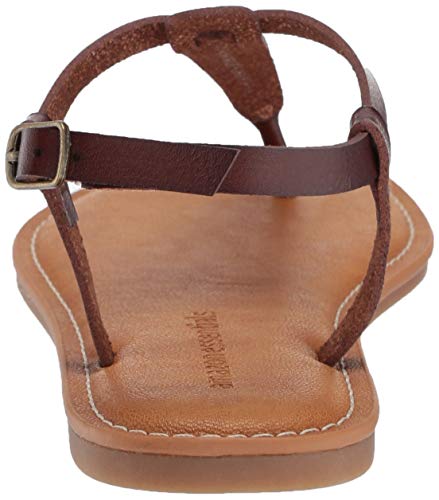 Amazon Essentials – Sandalia de dedo informal con correa de tobillo para mujer , Marrón (brown), 40